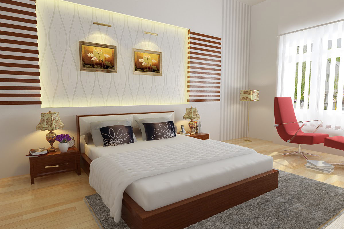 Phòng ngủ biệt thư hiện đại