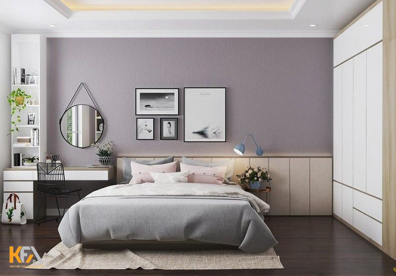 Mẫu thiết kế phòng ngủ với những hình khối đơn giản, hiện đại