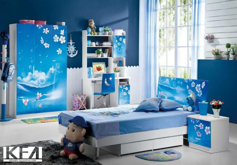 Thiết kế phòng ngủ theo chủ đề biển xanh thẳm!