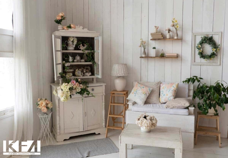 Thiết kế nội thất chung cư Vintage độc đáo với tone màu trắng