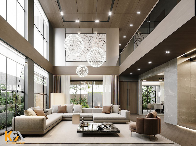 Thảm trải sàn cùng tone màu với bộ sofa tăng sự sang trọng và đẹp mắt cho không gian phòng khách