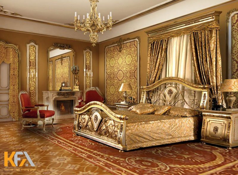 Mẫu phòng ngủ phong cách cổ điển đã thể hiện được sự giàu có, bề thế của gia chủ Mẫu phòng ngủ phong cách cổ điển đã thể hiện được sự giàu có, bề thế của gia chủ