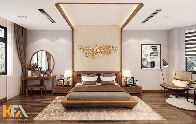 Mẫu thi công nội thất phòng ngủ với tone màu nâu chủ đạo kết hợp cách decor khéo léo Mẫu thi công nội thất phòng ngủ với tone màu nâu chủ đạo kết hợp cách decor khéo léo