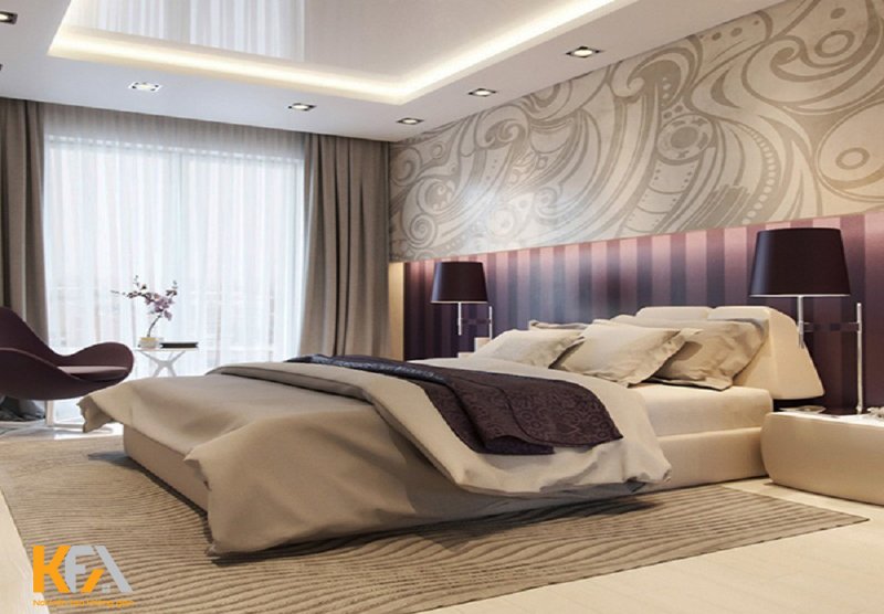 Ý tưởng thiết kế nội thất phòng ngủ theo chủ đề màu tím