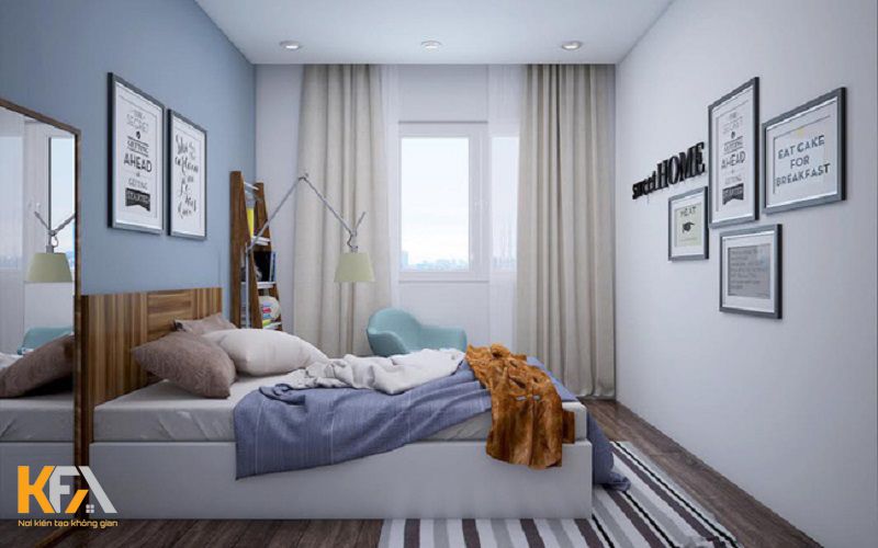 Mẫu phòng ngủ dành vợ chồng trẻ được thiết kế theo phong cách Scandinavian tinh tế