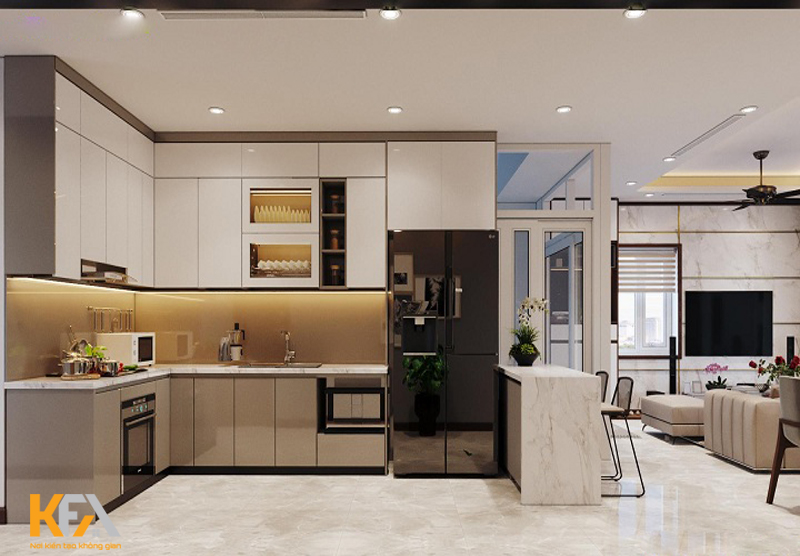 Tủ bếp gỗ MDF phủ Acrylic