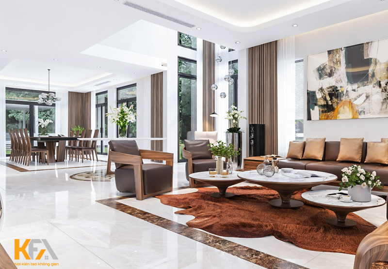 Phong cách hiện đại cho không gian biệt thự