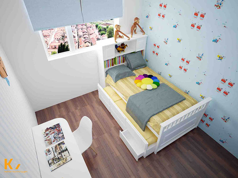 Ý tưởng thiết kế phòng ngủ nhỏ 5m2 cho bé gái