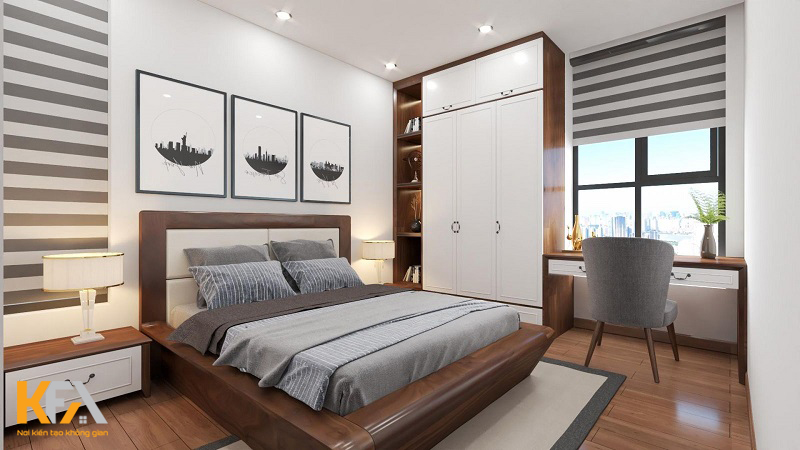 Phòng ngủ thiết kế hiện đại bằng vật liệu gỗ tự nhiên