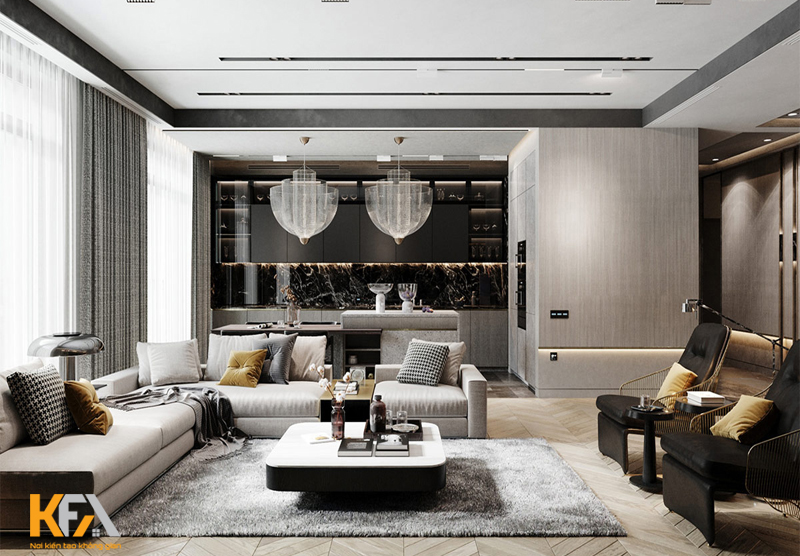 Thiết kế nội thất chung cư 100m2 phong cách Luxury. sang trọng