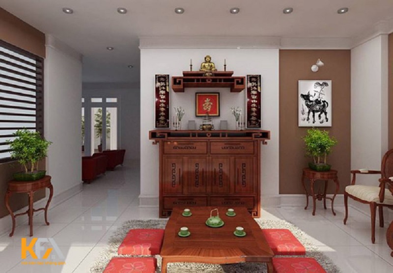 Phòng khách trở nên hài hòa khi sử dụng chất liệu gỗ xưa