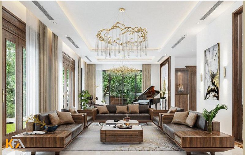 Nội thất phòng khách bằng gỗ tự nhiên khẳng định đẳng cấp của gia chủ Nội thất phòng khách bằng gỗ tự nhiên khẳng định đẳng cấp của gia chủ