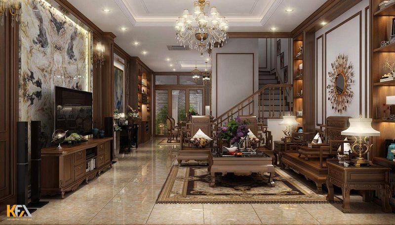 Thiết kế nội thất gỗ tự nhiên cho phòng khách chung cư cao cấp Thiết kế nội thất gỗ tự nhiên cho phòng khách chung cư cao cấp