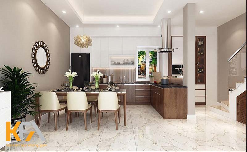 Thiết kế phòng bếp đẹp cho nhà ống đơn giản và hiện đại Thiết kế phòng bếp đẹp cho nhà ống đơn giản và hiện đại