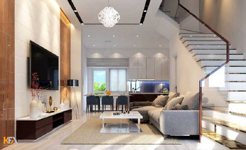 68 Phòng khách nhà ống 5m có cầu thang đẹp hiện đại 2020 | Trang trí nhà  cửa, Thiết kế nhà, Phòng khách