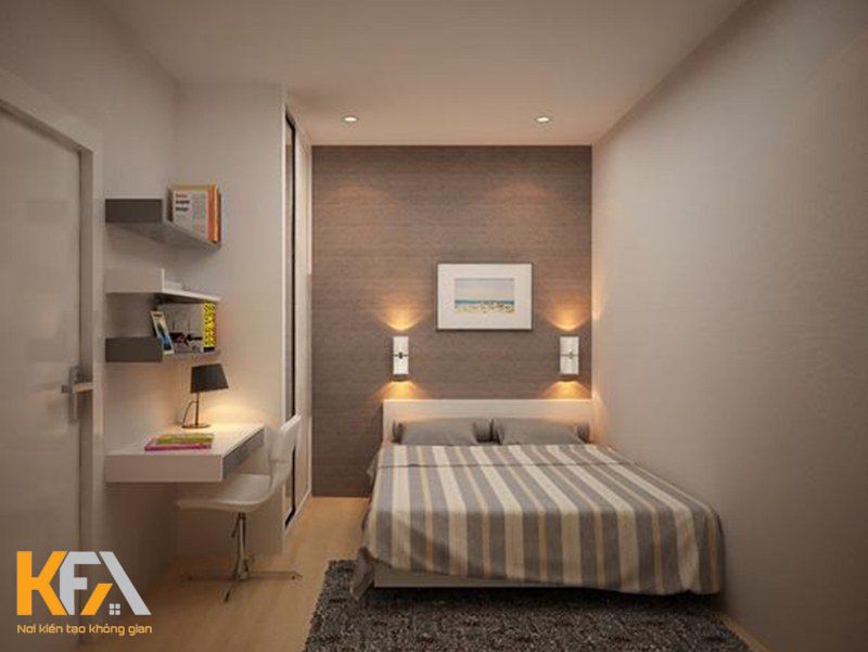 Mẫu phòng ngủ nhỏ 6m2 được bố trí gọn gàng, ngăn nắp Mẫu phòng ngủ nhỏ 6m2 được bố trí gọn gàng, ngăn nắp