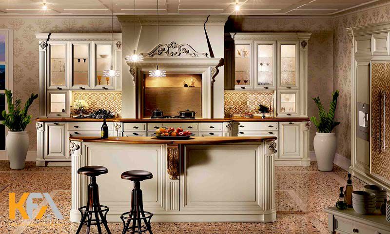 Thiết kế đảo bếp sang trọng ấn tượng cho căn nội thất nhà bếp đẹp ấn tượng.