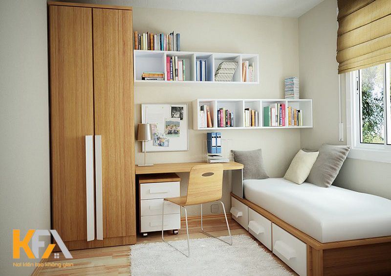 Phòng ngủ 10m2 được thiết kế "2 trong 1" khoa học Phòng ngủ 10m2 được thiết kế "2 trong 1" khoa học