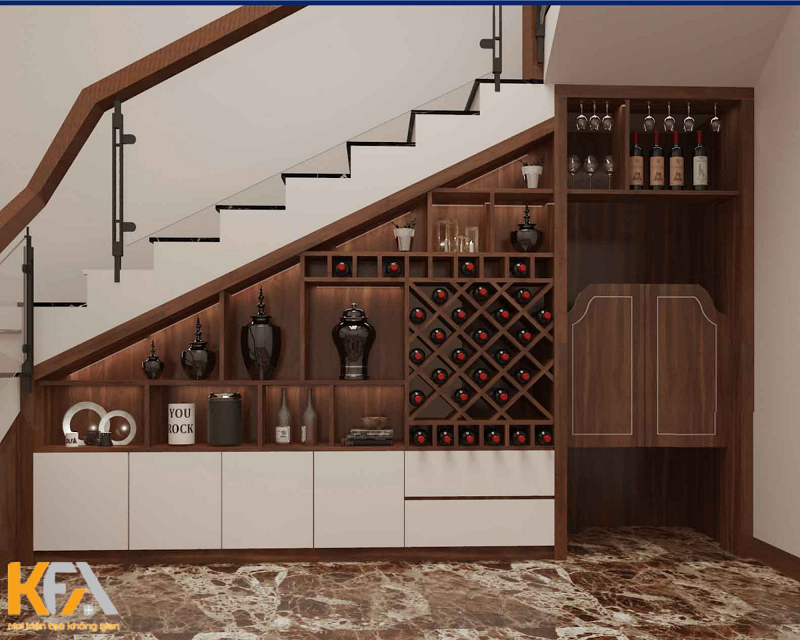 tủ rượu dưới gầm cầu thang