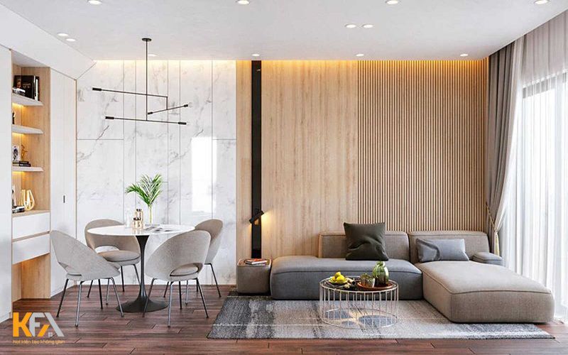Thiết kế vách ốp gỗ không gian phòng khách ấn tượng hơn