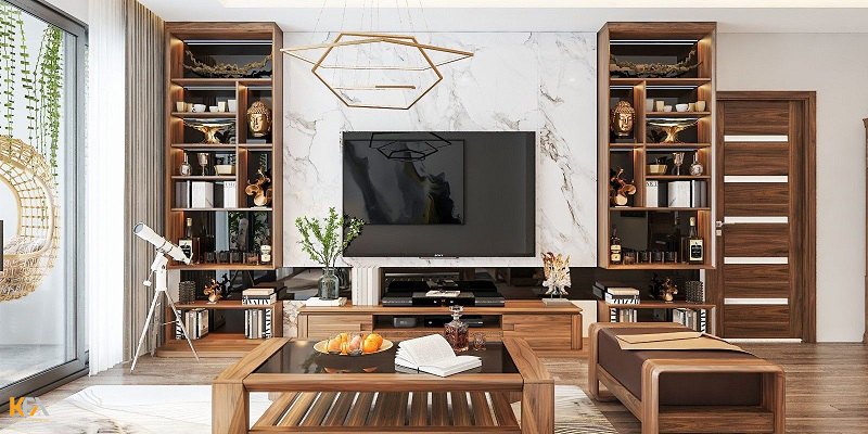 Bạn nghĩ sao về mẫu thiết kế nội thất gỗ phòng khách hiện đại này?