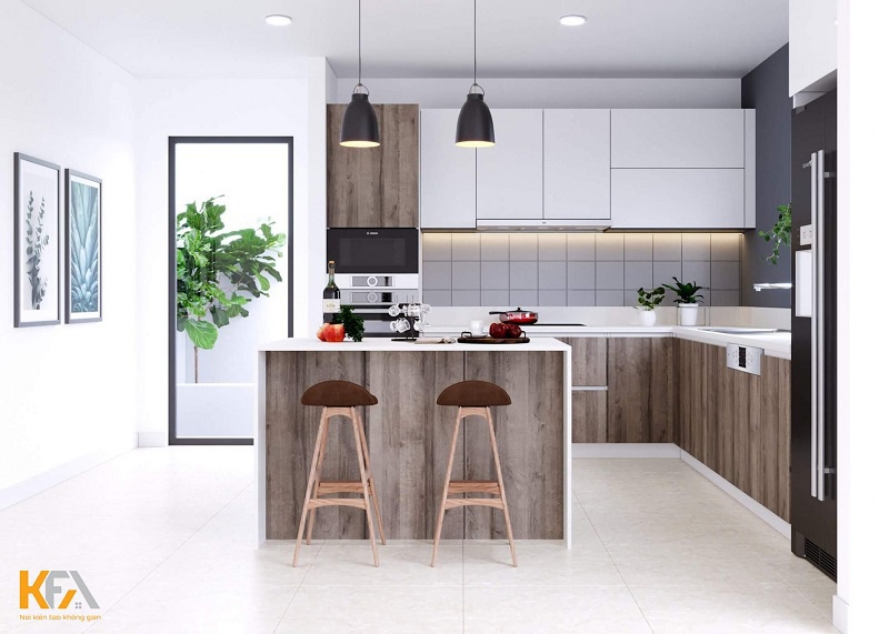 Trang trí phòng bếp bằng nội thất gỗ Trang trí phòng bếp bằng nội thất gỗ
