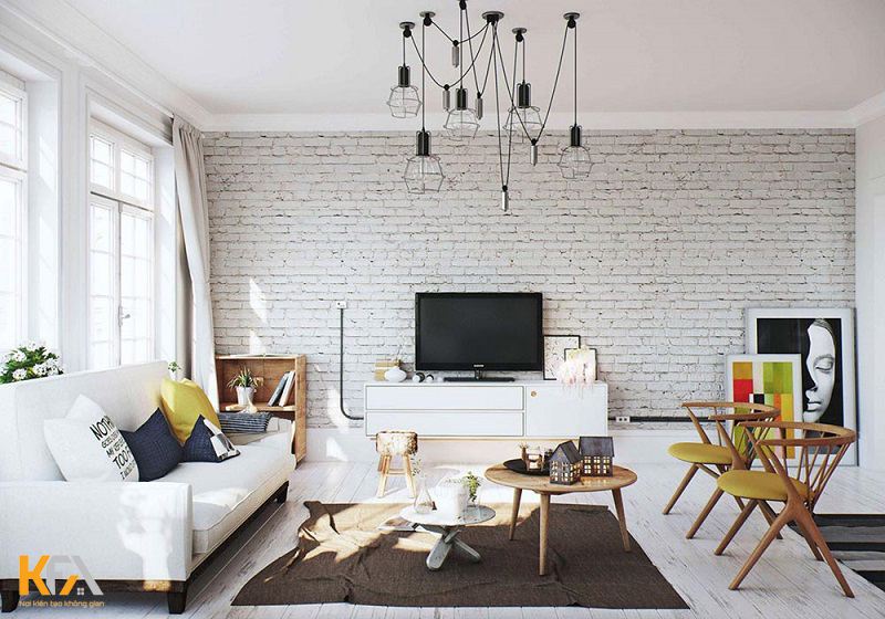 Mẫu thiết kế phòng khách chung cư phong cách Bắc Âu đầy mới mẻ
