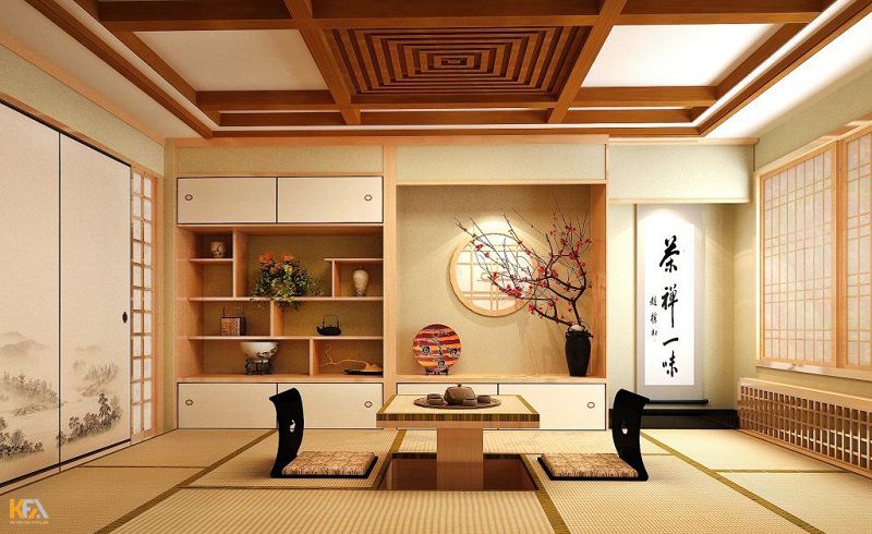 Phòng khách đẹp, chuẩn phong cách Nhật