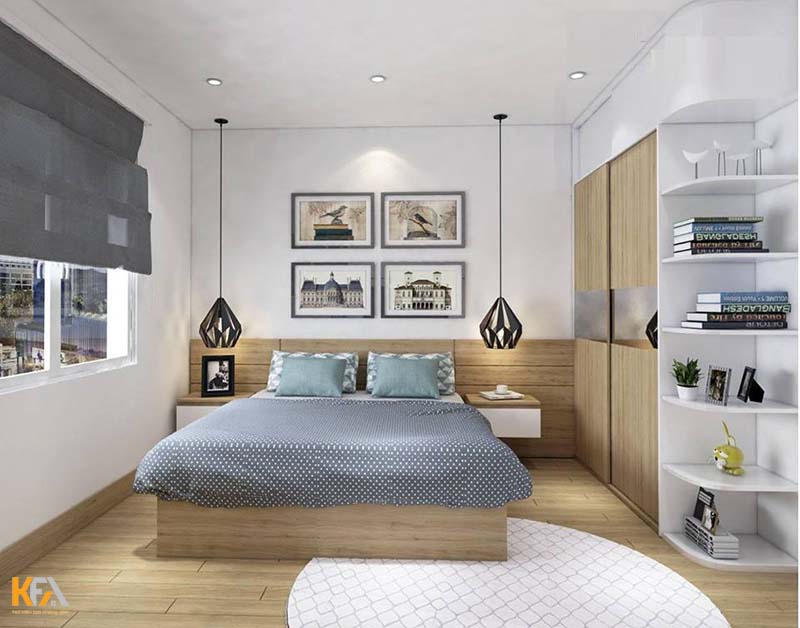 Không gian phòng với màu trắng nhẹ nhàng cùng cách thiết kế trang trí tinh tế đã tạo nên một phòng ngủ sang trọng