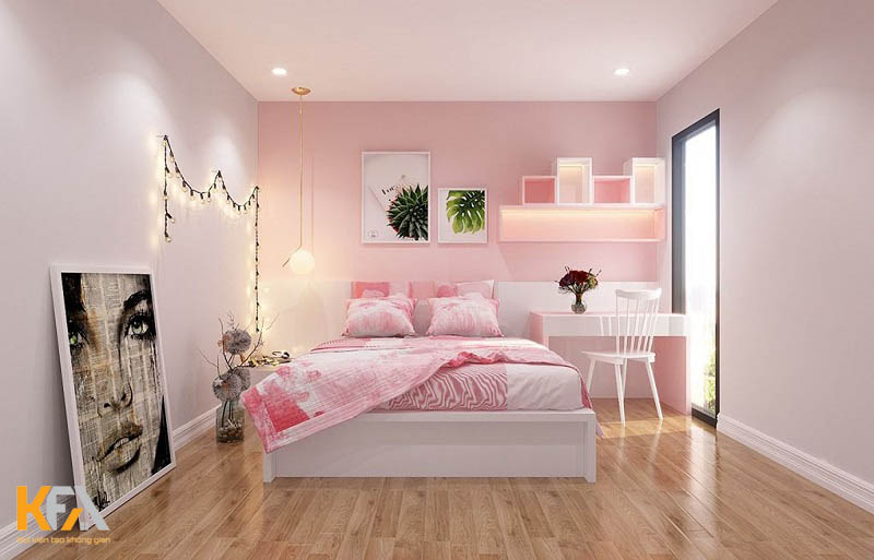 Phòng ngủ bé gái thiết kế nổi bật với gam màu hồng pastel dịu dàng Phòng ngủ bé gái thiết kế nổi bật với gam màu hồng pastel dịu dàng
