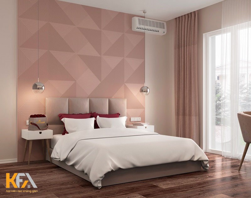 Phòng ngủ chị Bích với gam màu hồng pastel kết hợp sàn gỗ ấm áp Phòng ngủ chị Bích với gam màu hồng pastel kết hợp sàn gỗ ấm áp