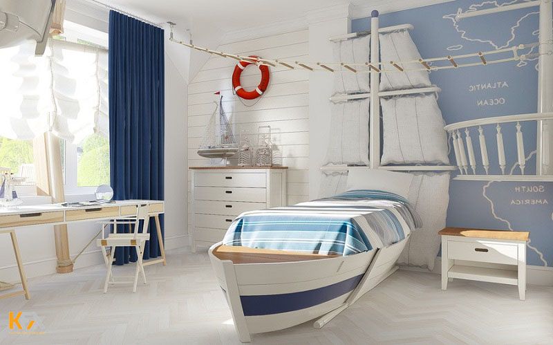  Thiết kế phòng ngủ trẻ em chủ đề chinh phục biển cả
