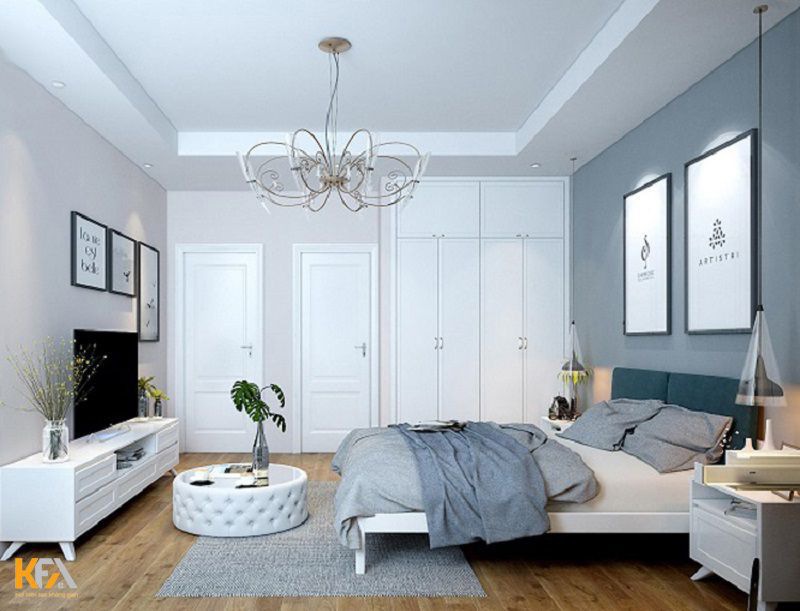 Phòng ngủ master hiện đại với không gian xanh