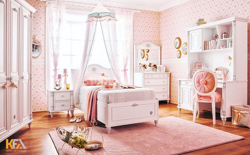 Phòng ngủ bé gái 10 tuổi nhà anh Hoàn Phòng ngủ bé gái 10 tuổi nhà anh Hoàn