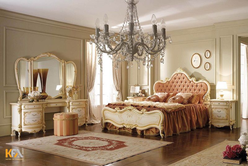 Phòng ngủ tân cổ điển mang hơi hướng châu Âu quý tộc