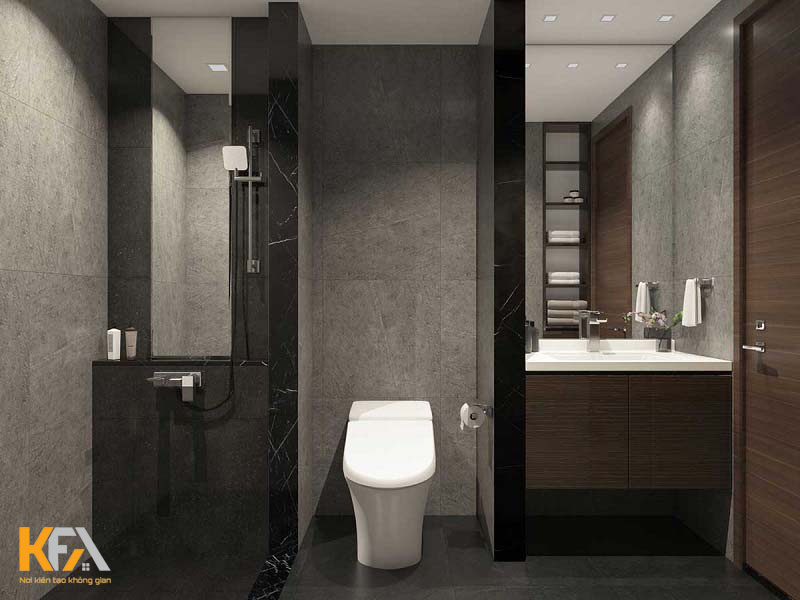 Bồn tắm đứng luôn là lựa chọn phù hợp với nhà vệ sinh có diện tích nhỏ