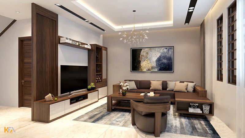 Thiết kế nội thất phòng khách chung cư đơn giản