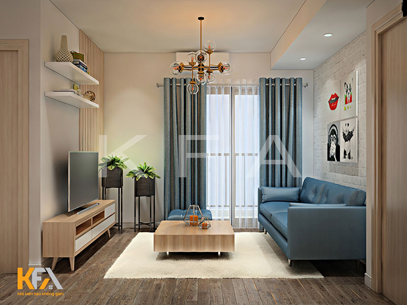 Nội thất phòng khách căn hộ chung cư 60m2