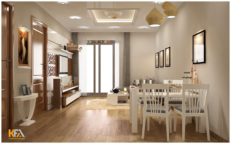 Phòng khách căn hộ chung cư 70m2