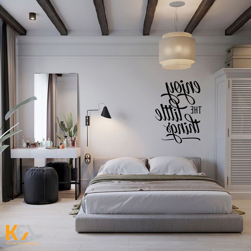 Phòng ngủ chung cư 30m2 cũng được thiết kế đơn giản nhưng đầy tinh tế
