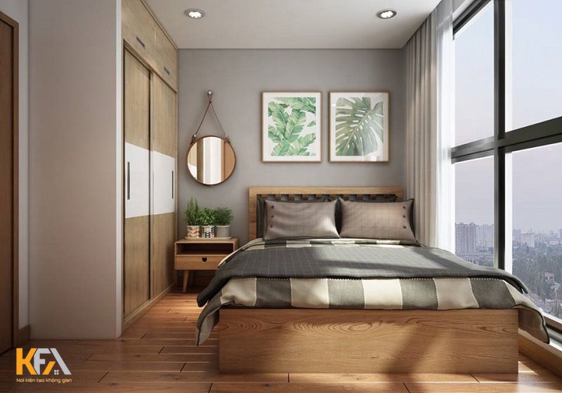 Phòng ngủ thiết kế một cửa sổ lớn để không gian mát mẻ, thoáng đãng Phòng ngủ thiết kế một cửa sổ lớn để không gian mát mẻ, thoáng đãng