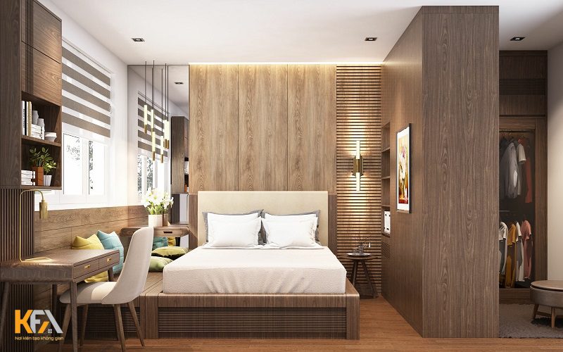 Phòng ngủ trở nên ấp áp nhờ những món đồ nội thất gỗ
