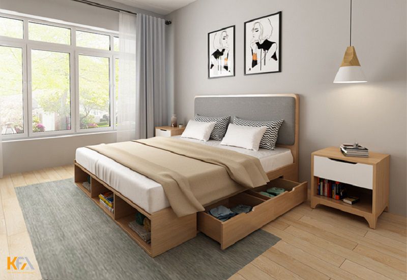 Thiết kế nội thất phòng ngủ thông minh với chiếc giường tích hợp những ngăn kéo tiện ích Thiết kế nội thất phòng ngủ thông minh với chiếc giường tích hợp những ngăn kéo tiện ích