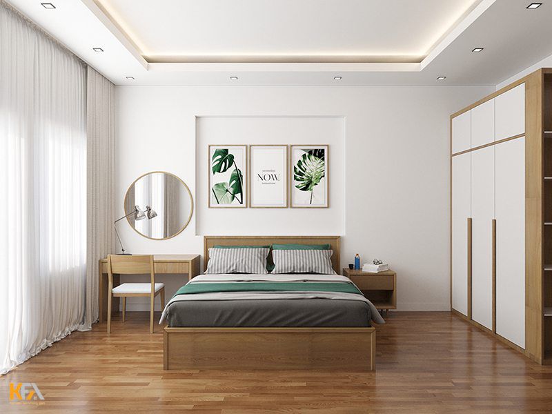 Mẫu thiết kế nội thất phòng ngủ hiện đại của gia đình anh Minh do KTS KFA thực hiện Mẫu thiết kế nội thất phòng ngủ hiện đại của gia đình anh Minh do KTS KFA thực hiện