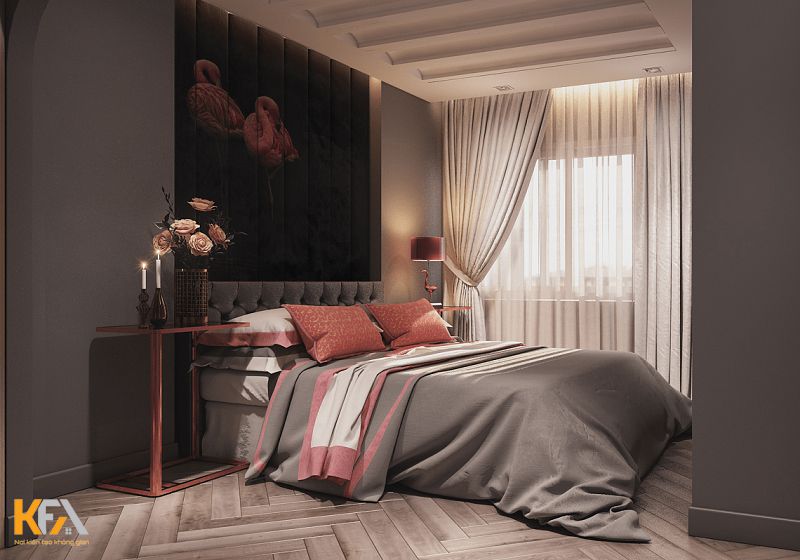 Phòng ngủ 20m2 tông màu trầm Phòng ngủ 20m2 tông màu trầm