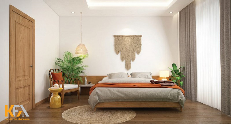 Phòng ngủ cho vợ chồng phong cách Tropical