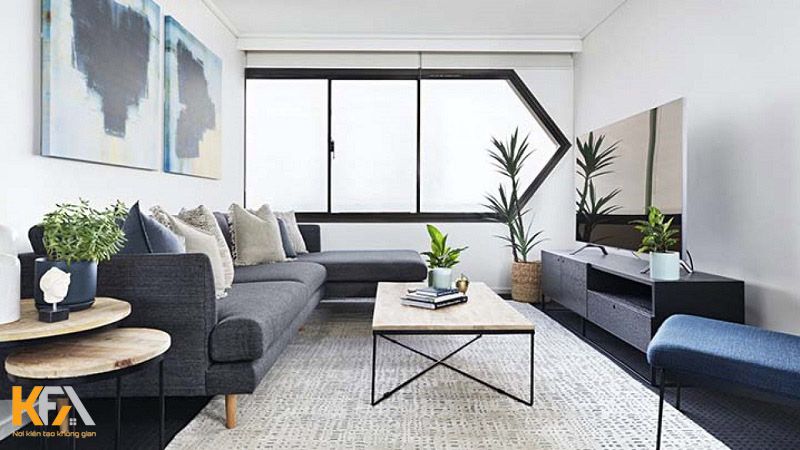 Thiết kế phòng khách tối giản phù hợp với những không gian nhỏ hẹp