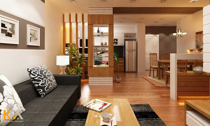 Nội thất phòng khách nhà phố liền bếp Nội thất phòng khách nhà phố liền bếp