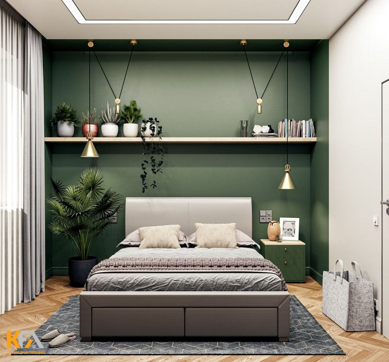 Phòng ngủ màu xanh lá dành cho nam giới mệnh Mộc Phòng ngủ màu xanh lá dành cho nam giới mệnh Mộc