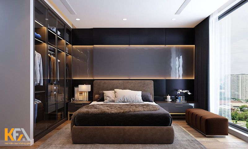 Phòng ngủ được thiết kế theo phong cách tối giản nhưng không kém phần sang trọng Phòng ngủ được thiết kế theo phong cách tối giản nhưng không kém phần sang trọng